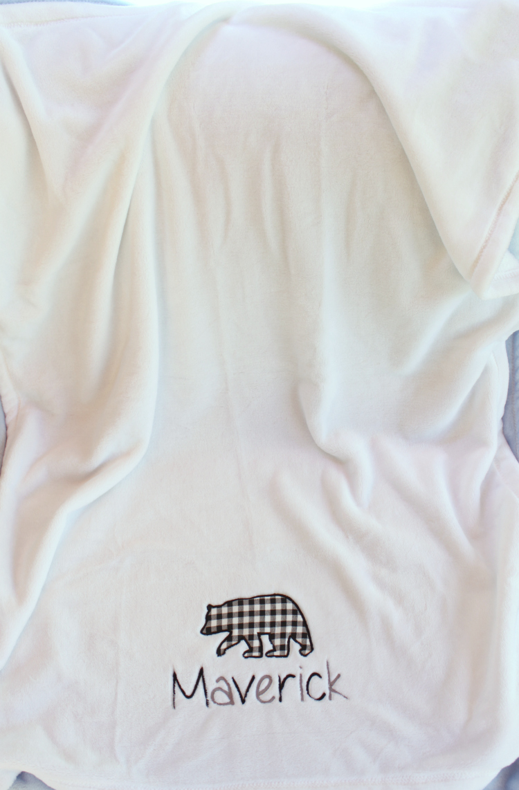 Personalized Bear Baby Blanket