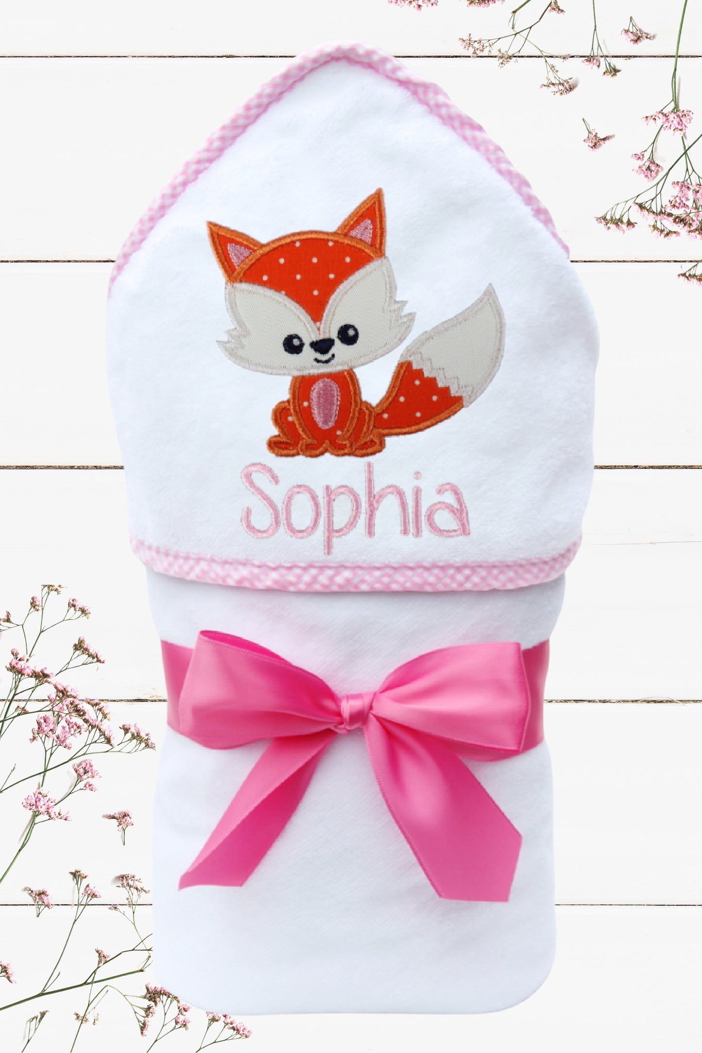 Personalized Fox Hooded Towel for Girls