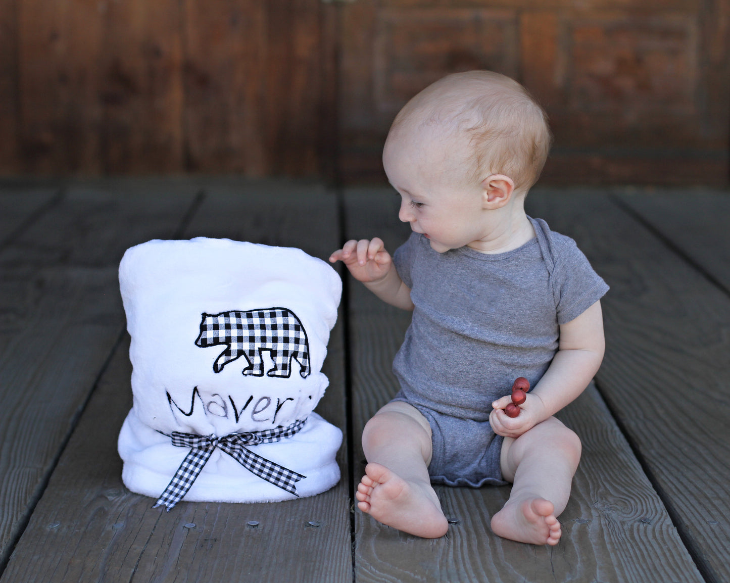 Personalized Bear Baby Blanket