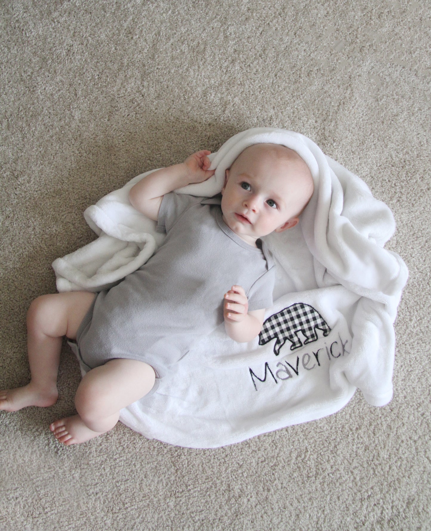 Personalized Bear Baby Blanket