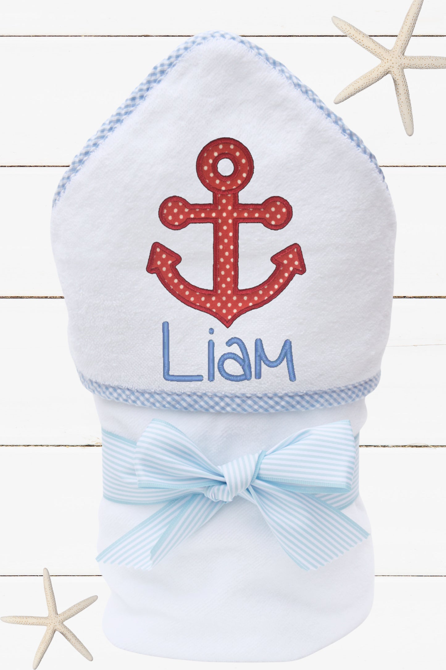 Personalized Nautical Hooded Towel