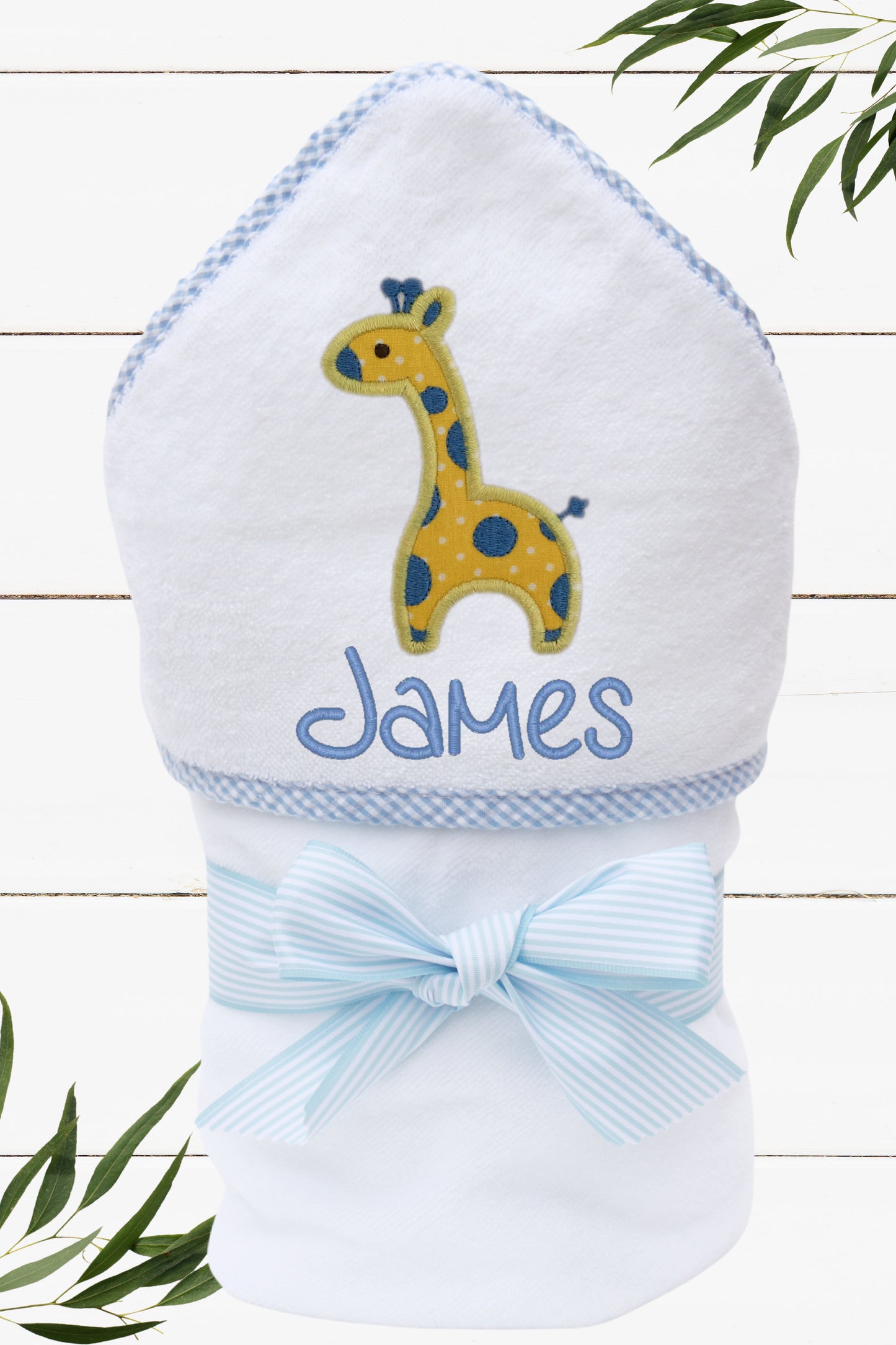Personalized Giraffe Hooded Towel for Boys