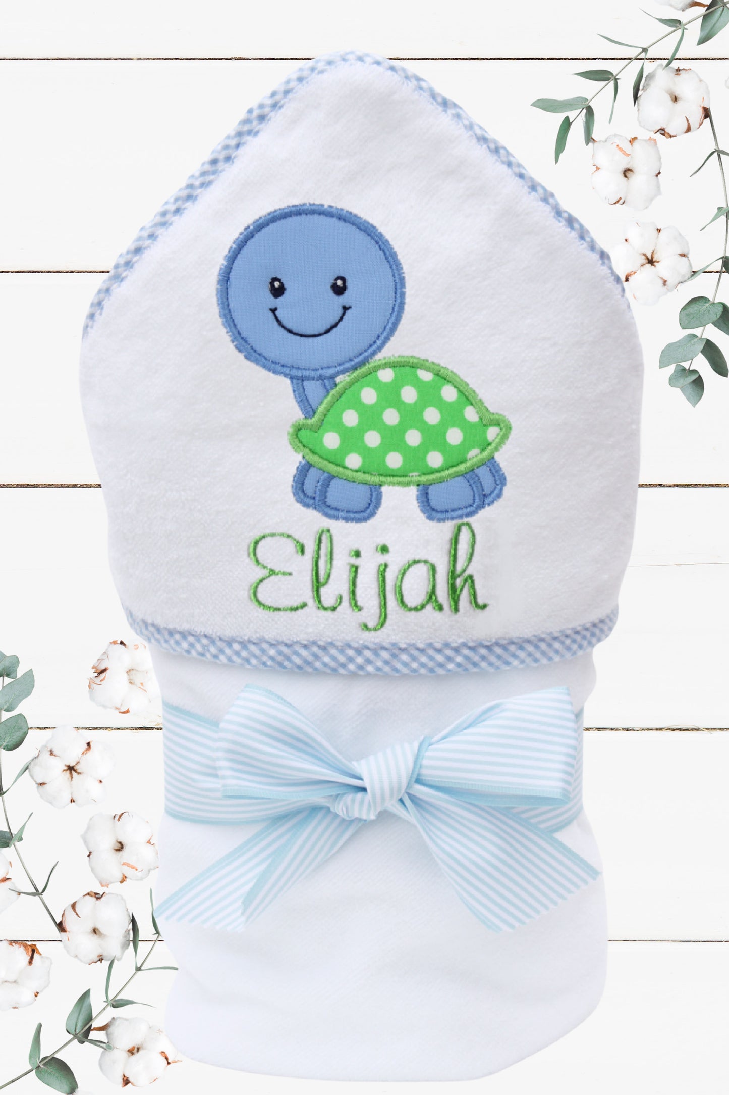 Personalized Turtle Hooded Towel for Boys