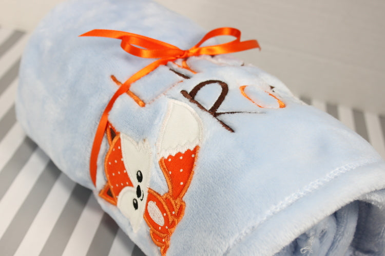 Personalized Fox Baby Blanket