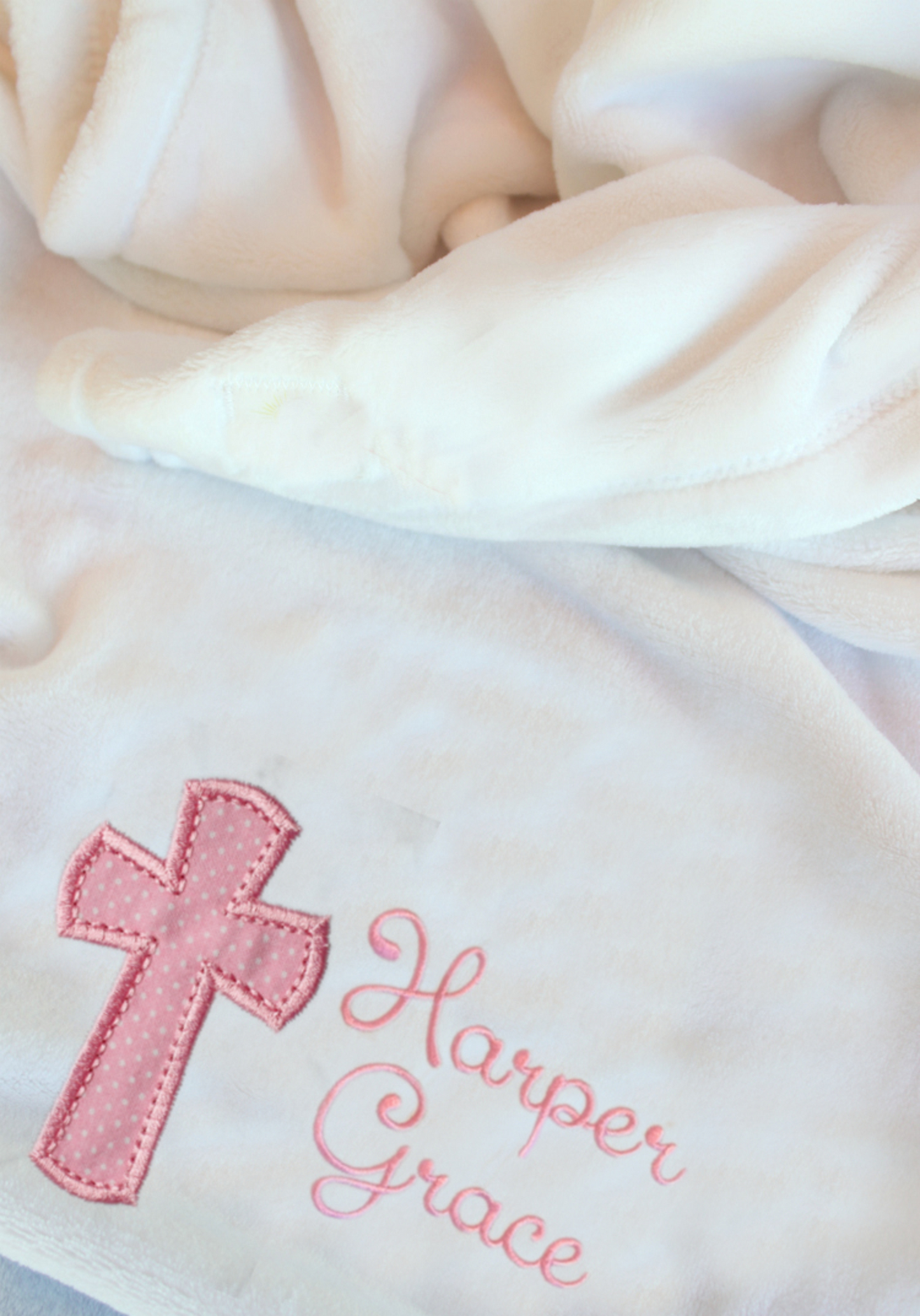 Manta de Bautismo Personalizada para Niña