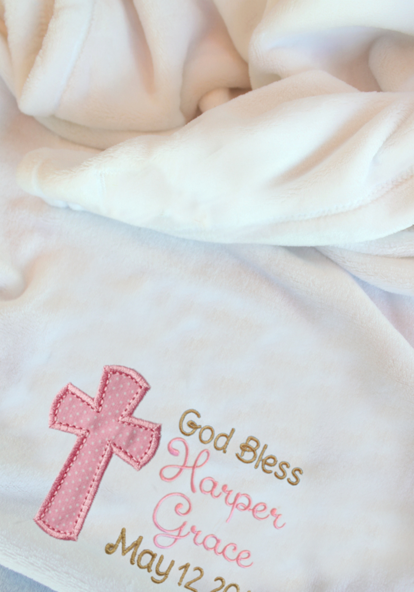 Manta de Bautismo Personalizada para Niña