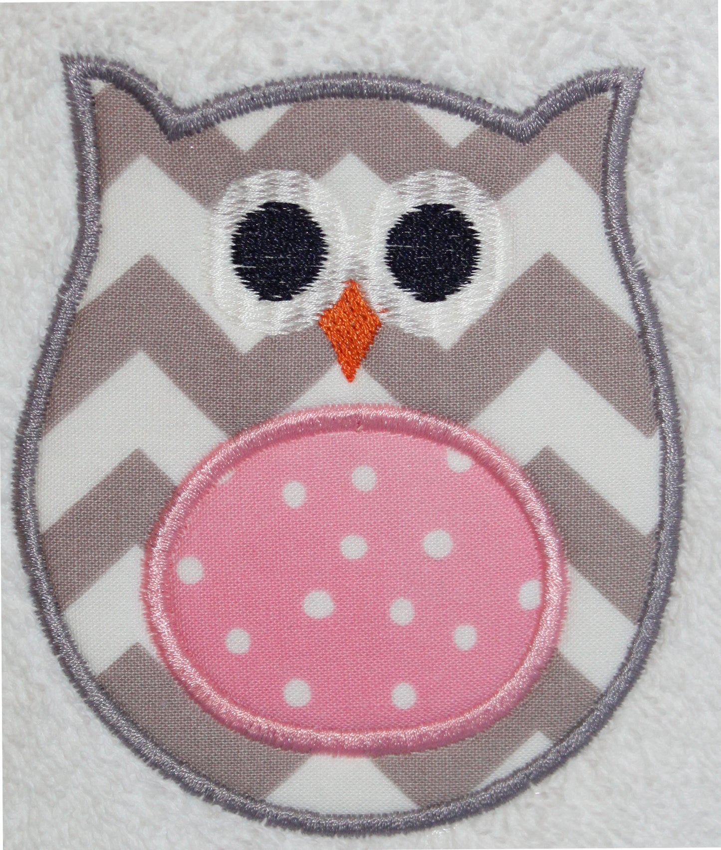 Personalized Gray Owl Hooded Towel