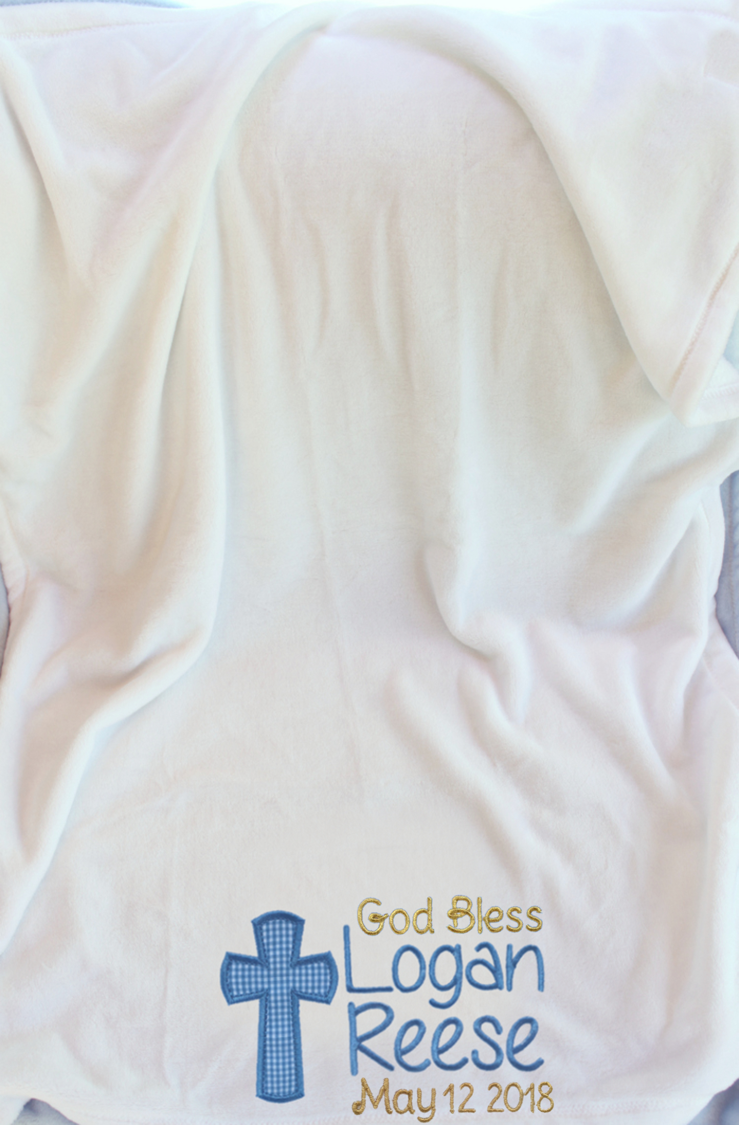 Manta de bautizo personalizada para bebé niño