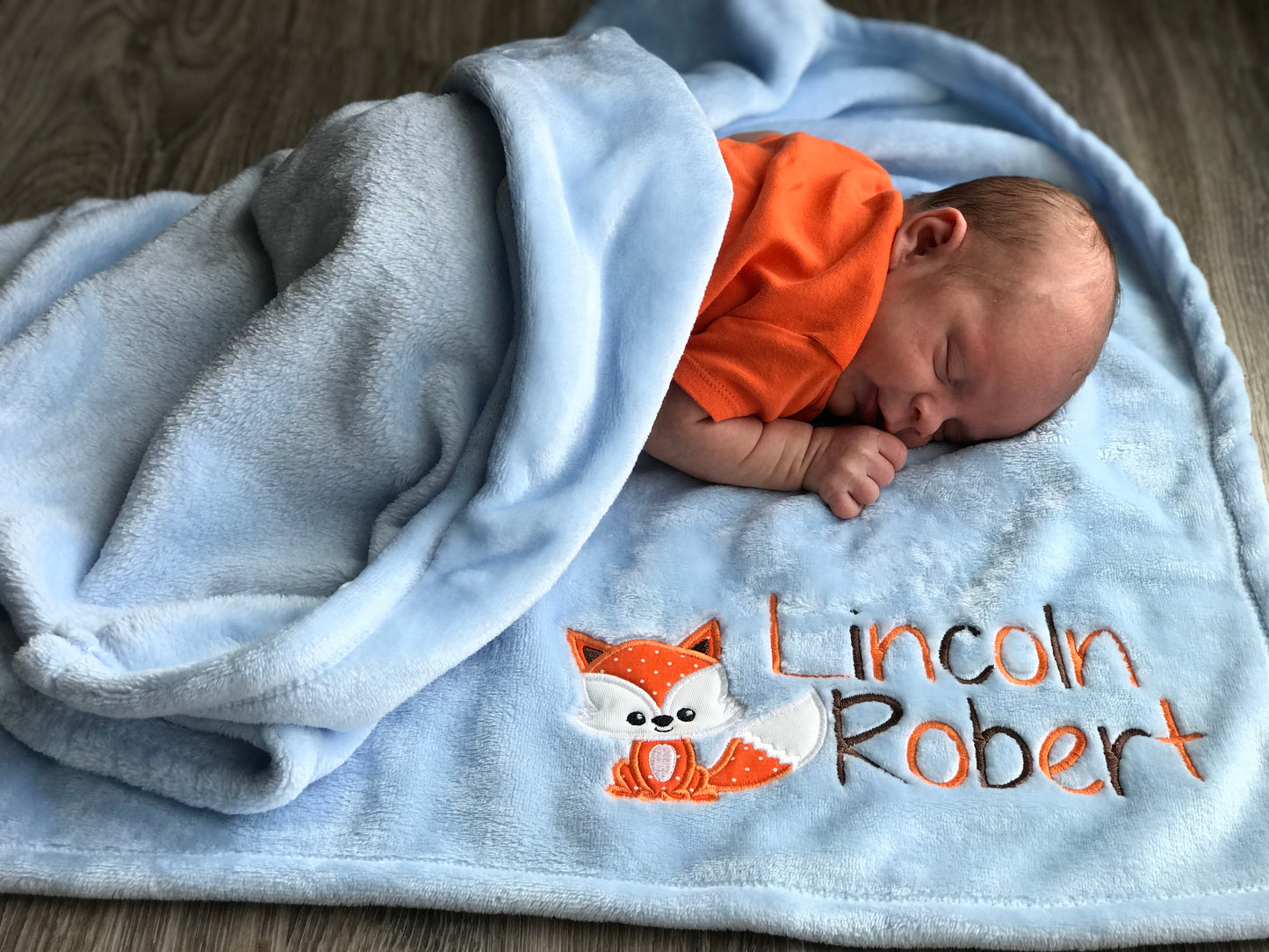 Personalized Fox Baby Blanket