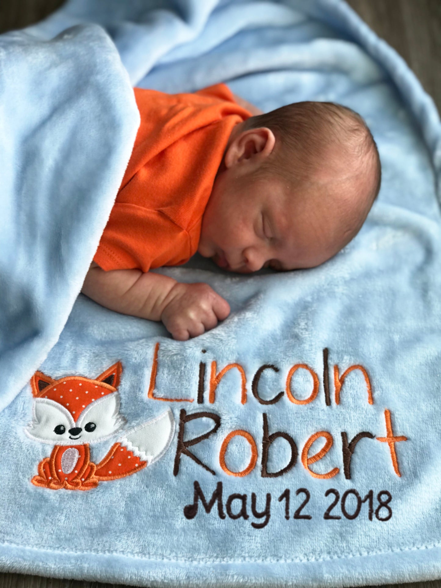 Personalized Fox Baby Blanket