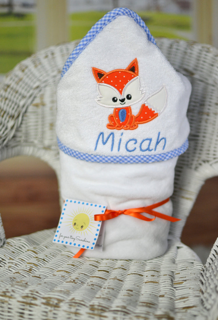 Personalized Fox Hooded Towel for Boys