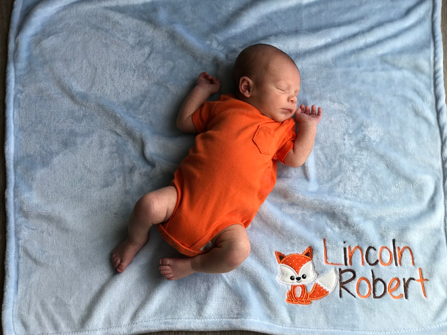 Personalized Fox Baby Blanket