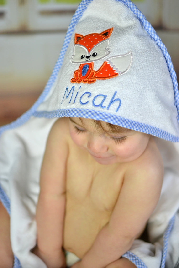 Personalized Fox Hooded Towel for Boys