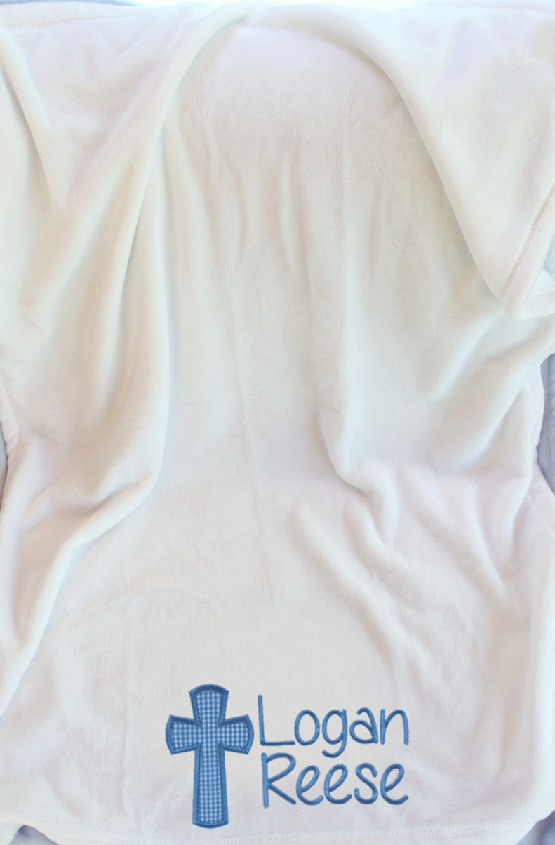 Manta de bautizo personalizada para bebé niño