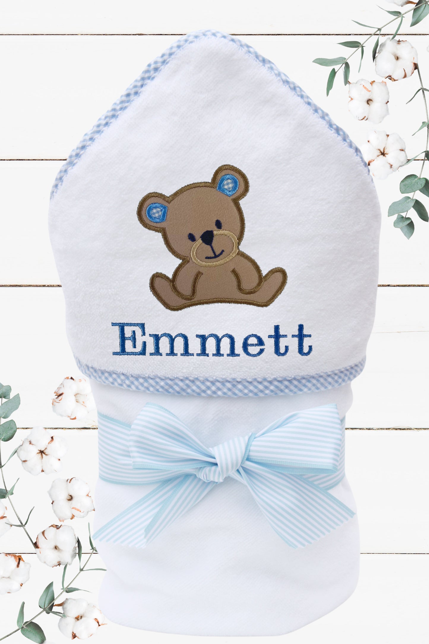 Personalized Teddy Bear Hooded Towel