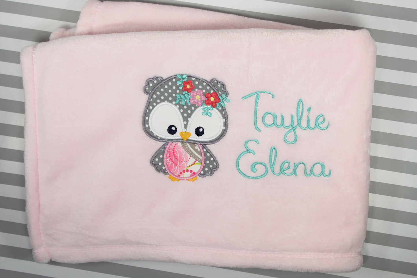 Personalized Owl Baby Blanket