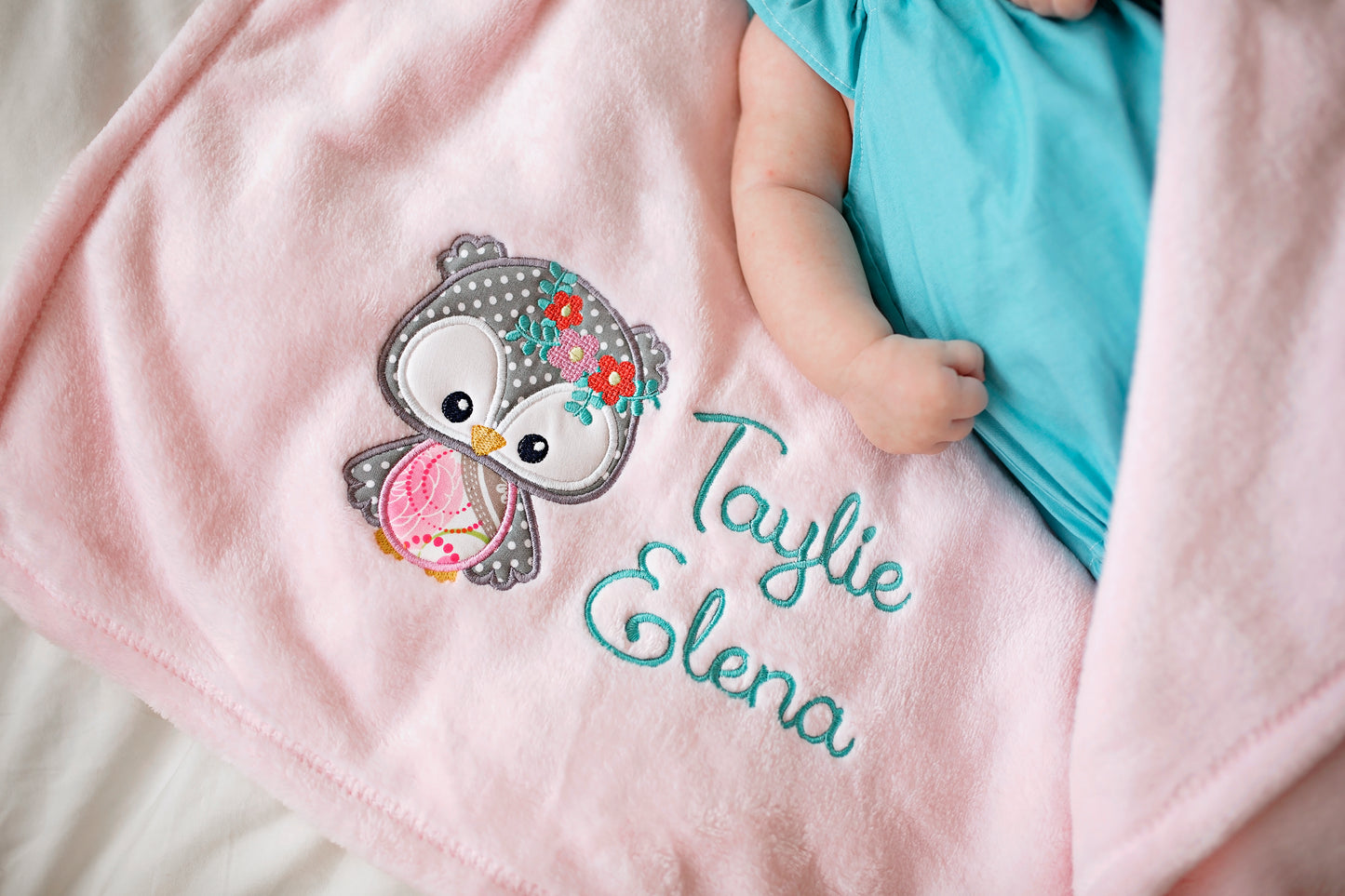 Personalized Owl Baby Blanket