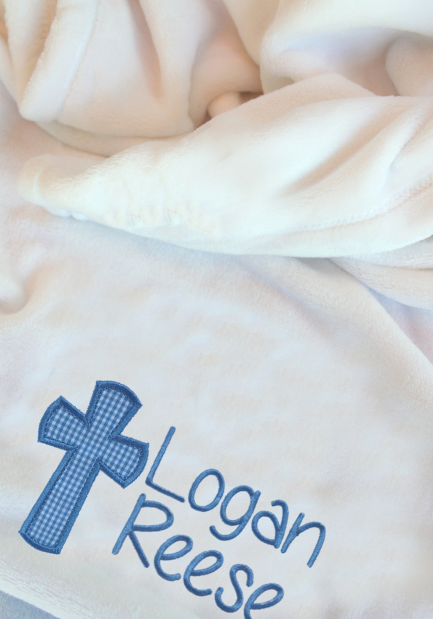 Manta de bautizo personalizada para bebé niño