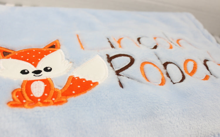 Personalized Fox Baby Blanket