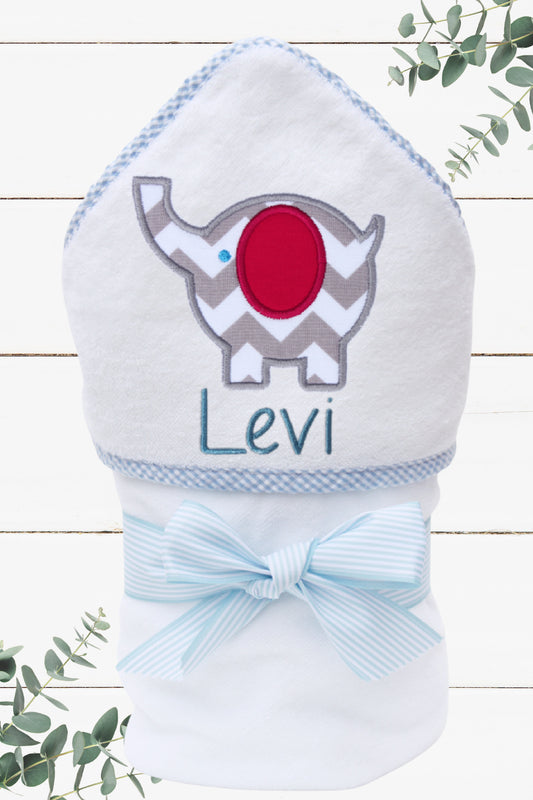 Personalized Elephant Hooded Towel