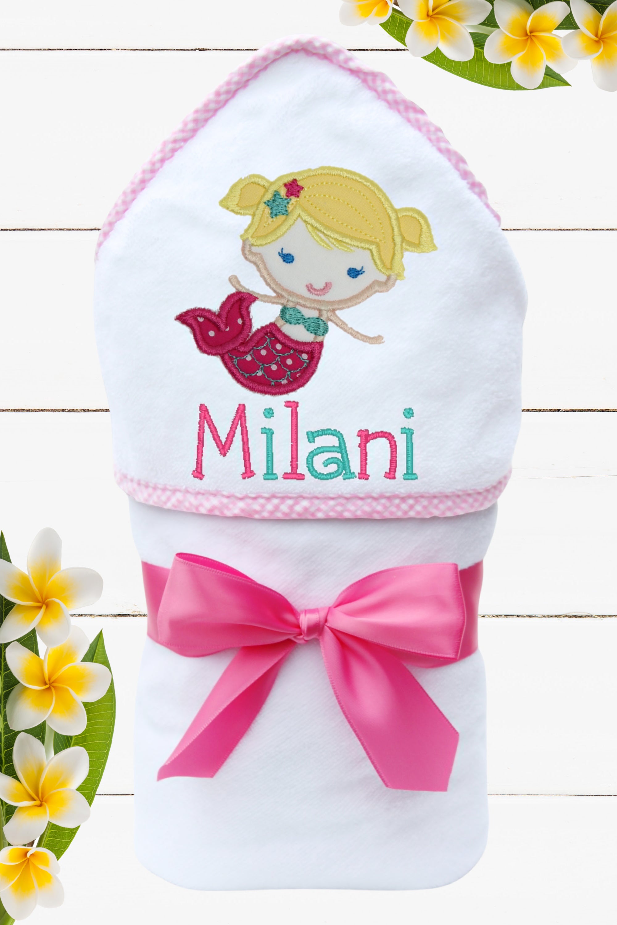 Hooded Towel for Babies with Mermaid design