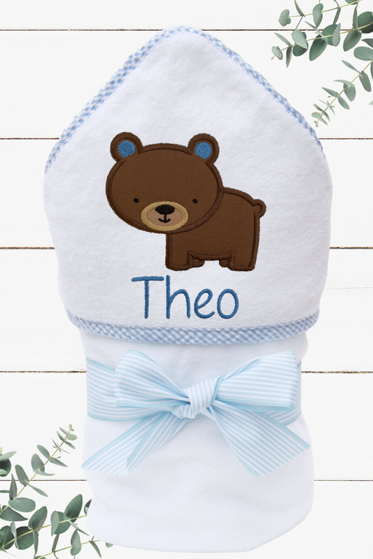 Personalized Bear Hooded Towel