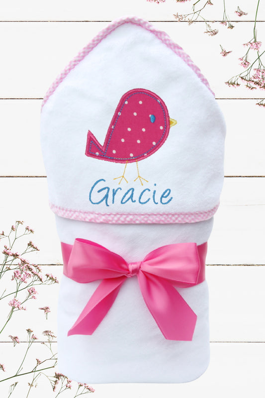 Personalized Bird Hooded Towel