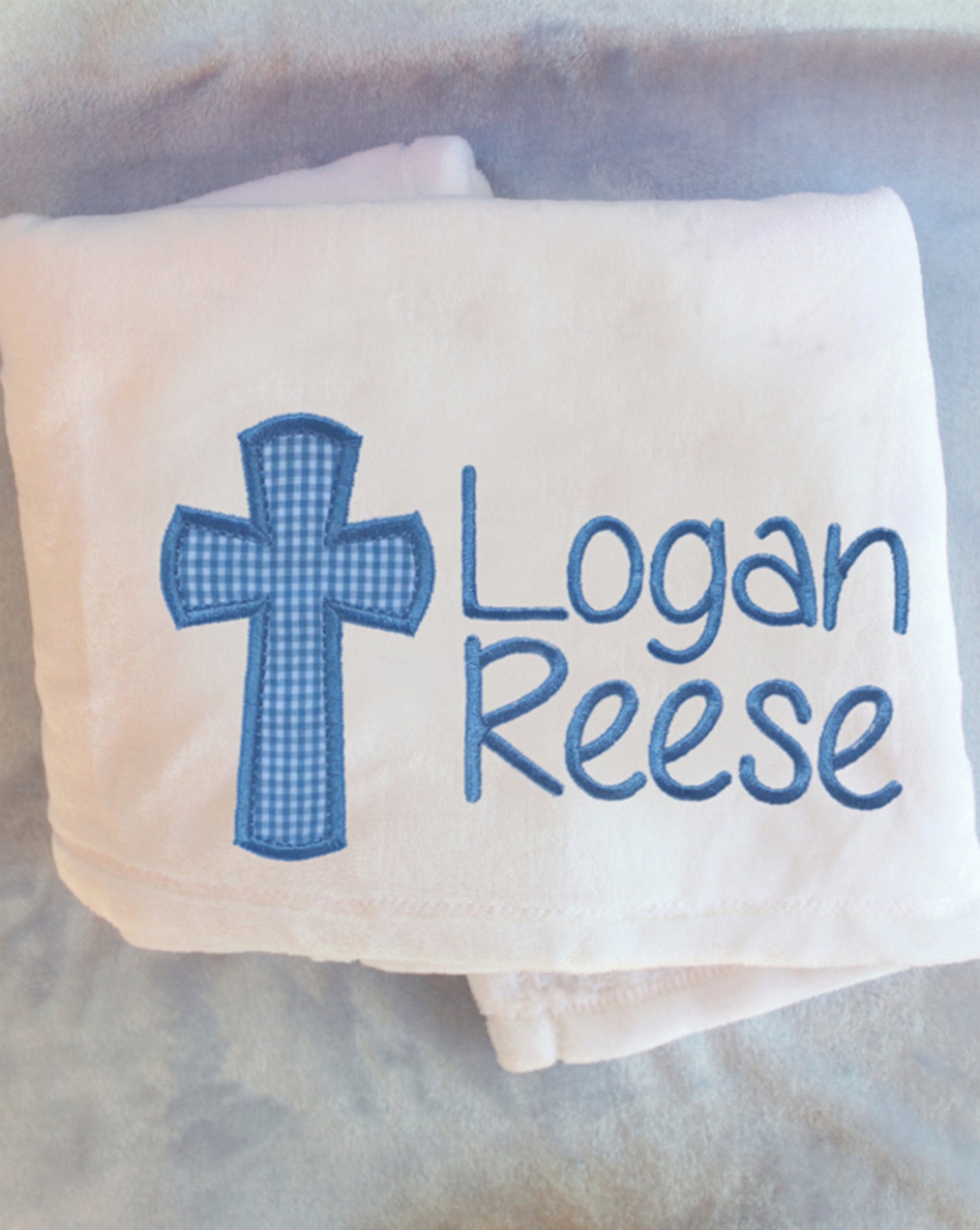 Personalized Baptism Blanket for Baby Boy