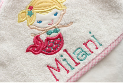 custom mermaid hooded towel