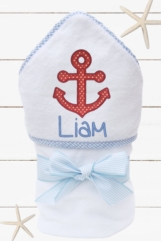 Personalized Nautical Hooded Towel