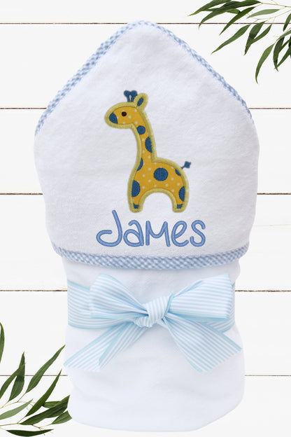 Personalized Giraffe Hooded Towel for Boys