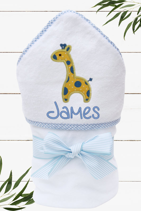 Personalized Giraffe Hooded Towel for Boys