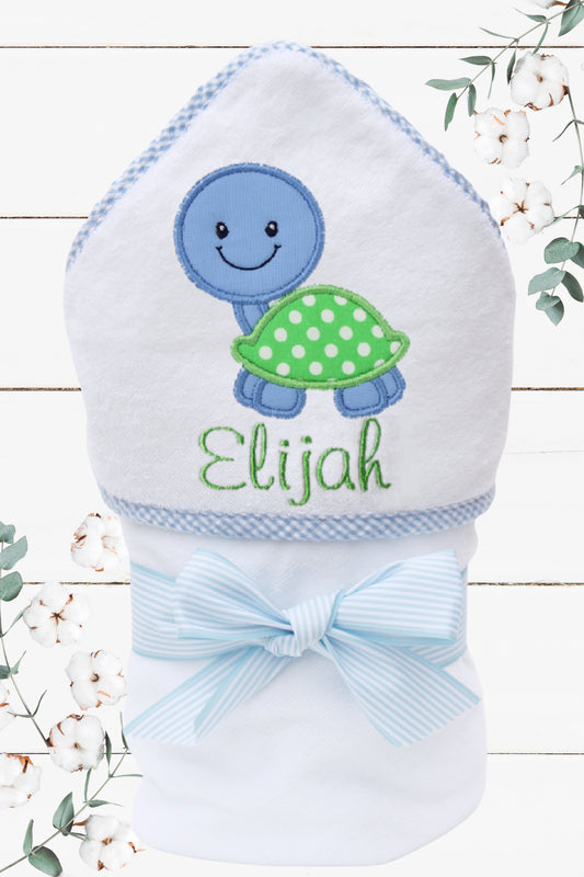 Personalized Turtle Hooded Towel for Boys
