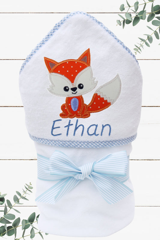Personalized Fox Hooded Towel for Boys