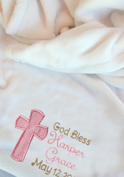 Manta de Bautismo Personalizada para Niña