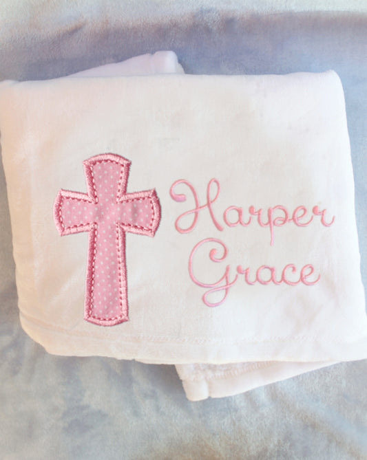 Manta de Bautismo Personalizada para Niña