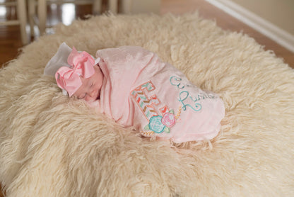 Personalized Floral Design Baby Blanket