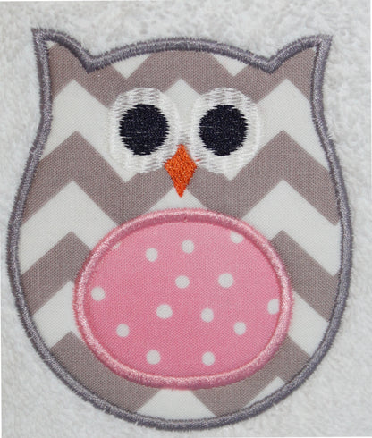 Toalla con capucha personalizada de búho gris