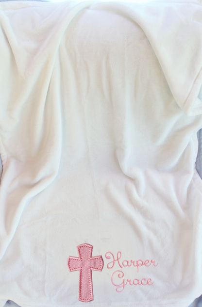 Manta de Bautismo Personalizada para Niña
