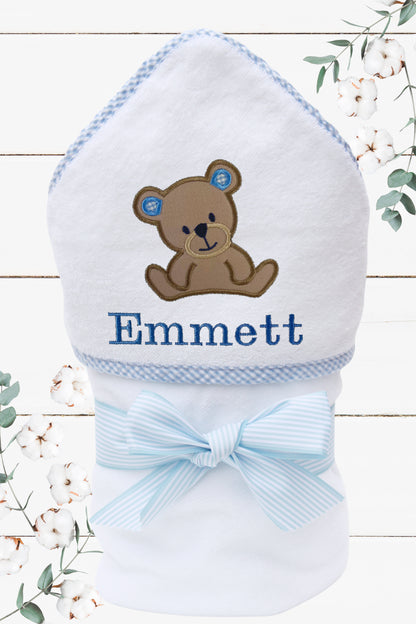 Personalized Teddy Bear Hooded Towel