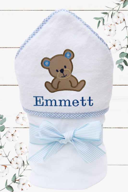 Personalized Teddy Bear Hooded Towel